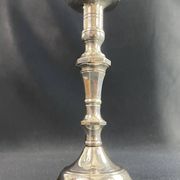 Regency style silver-plated bronze torch candle holder