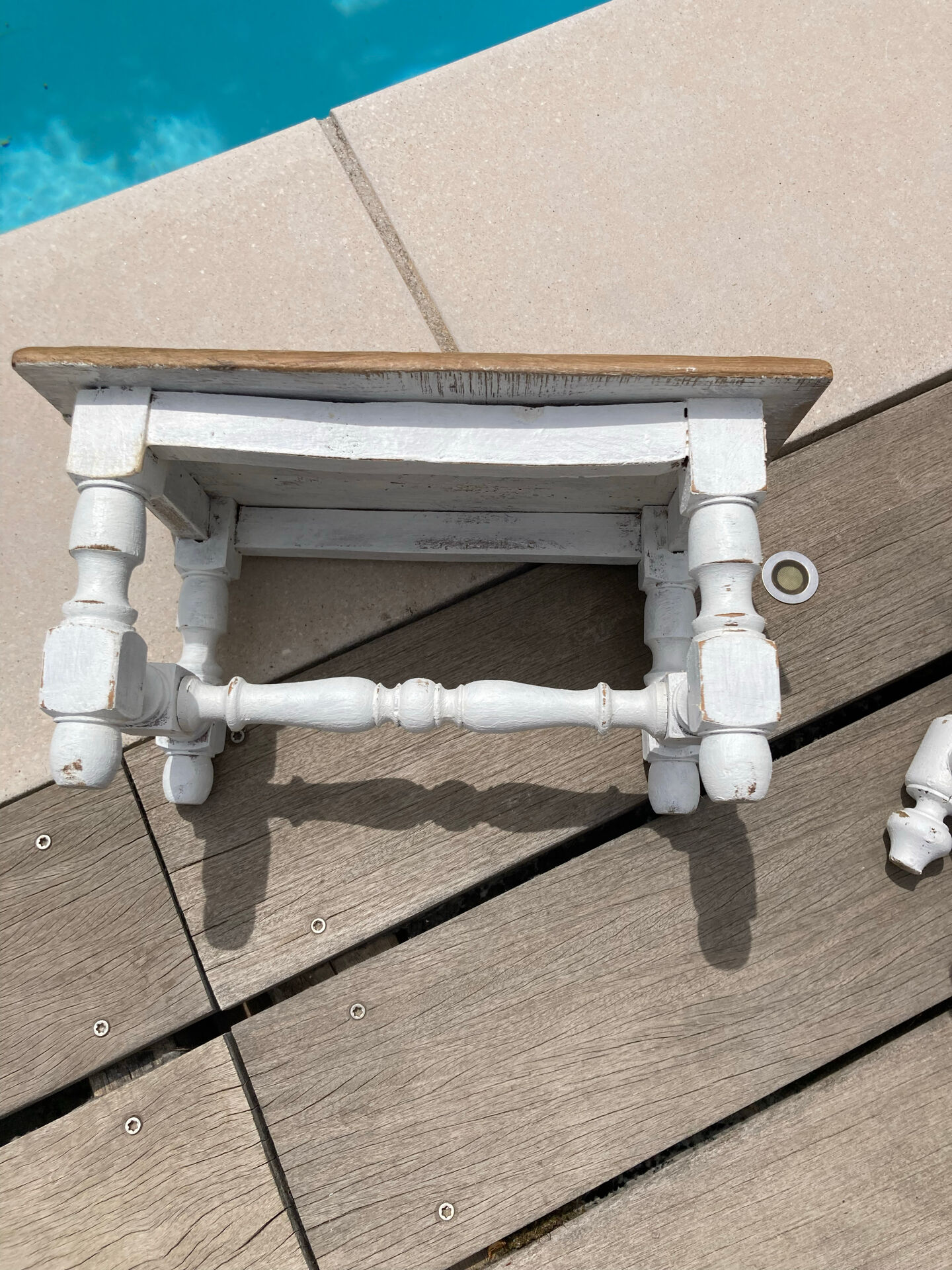 Lot de 2 petits tabourets relookes maison de campagne