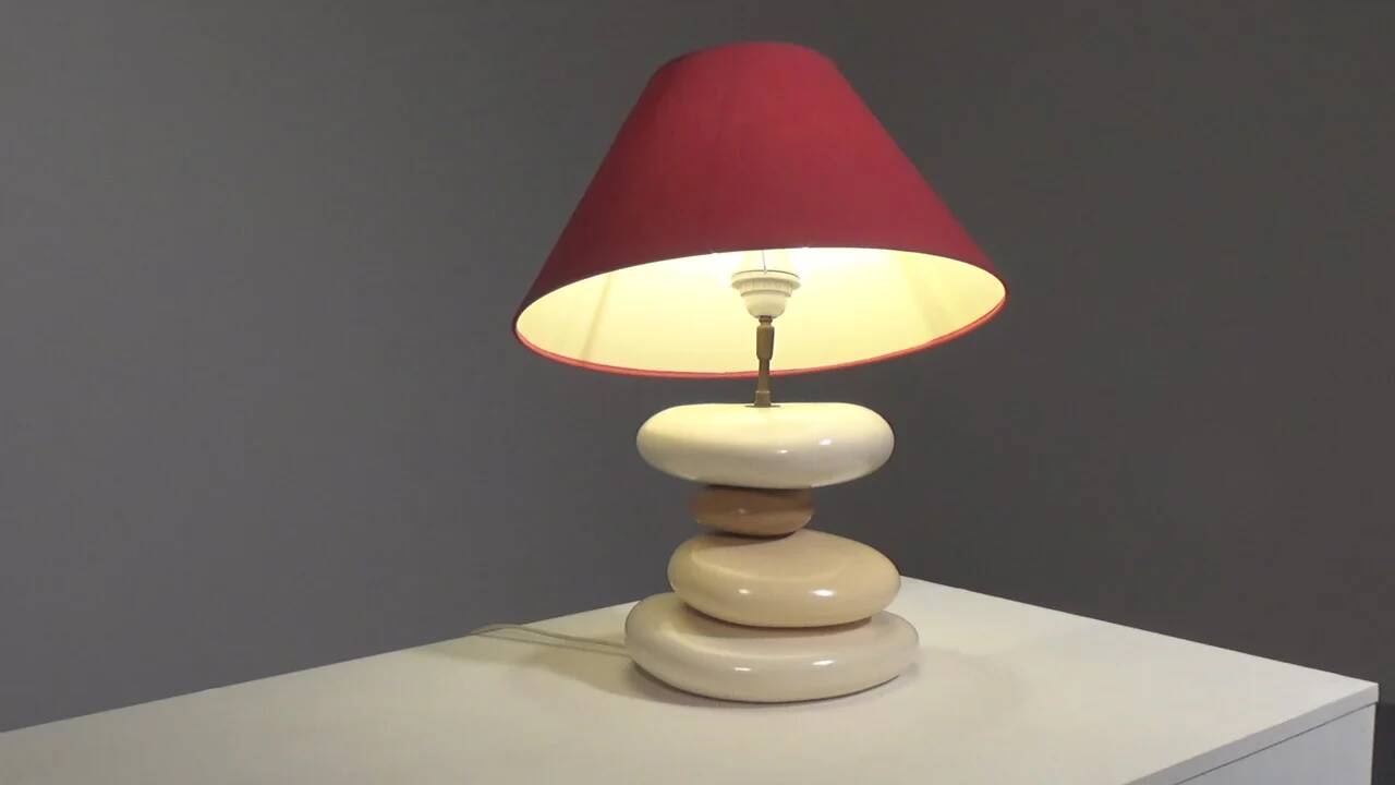 France pebble table lamp by François Chatain, 1980s