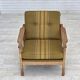 1970s, Danish armchair, furniture wool, solid oak wood.