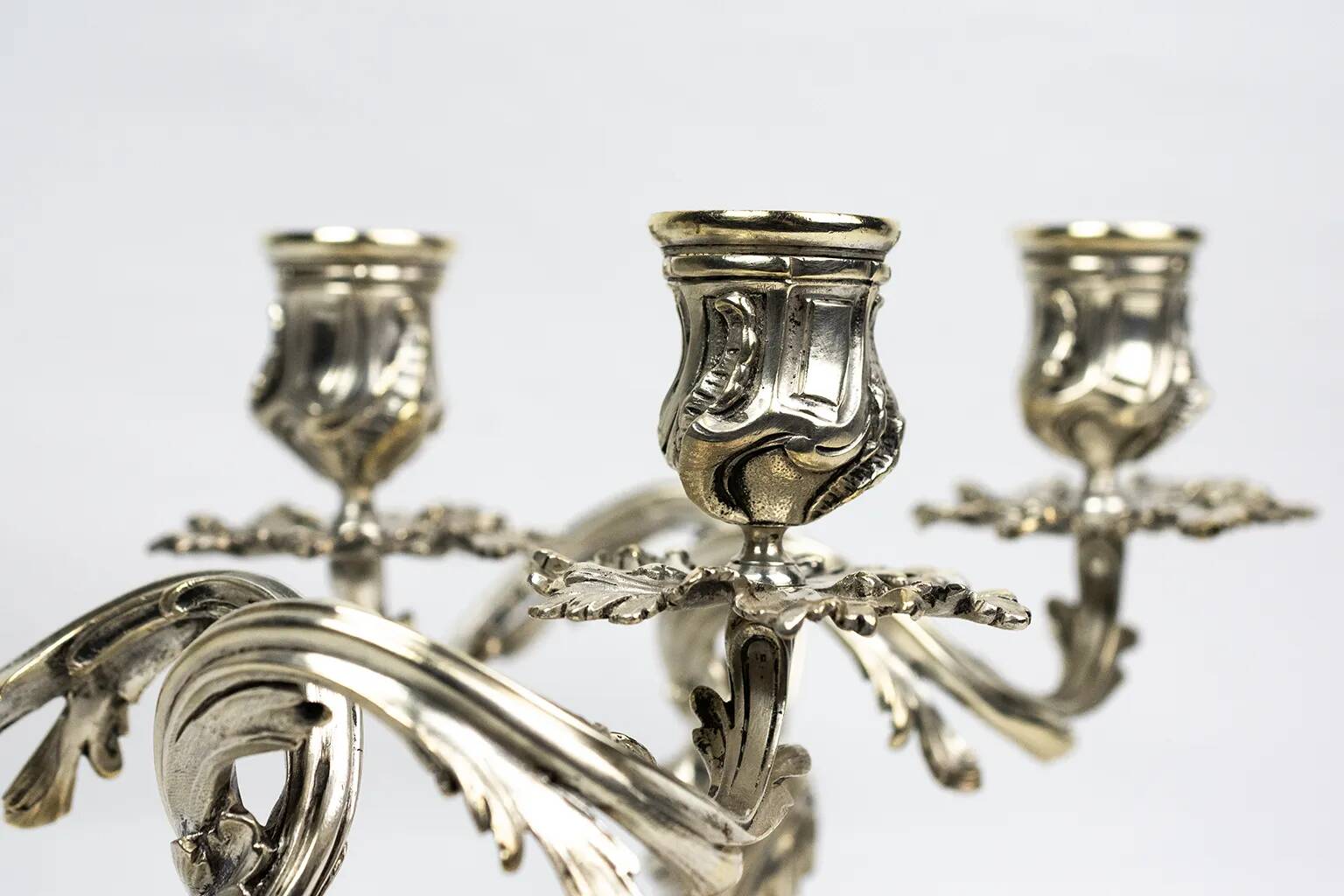 Pair of Christofle candlesticks 19th century – Trianon model silver-plated bronze
