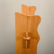Shelf in Brutalist Henning Kjærnulf or Arts and Crafts style solid Oak 1960