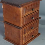 Box with 4 drawers for sewing or other storage in oak wood