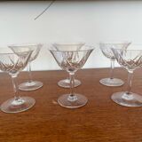 6 Crystal Champagne Coupes Saint-Louis Model Lasalle