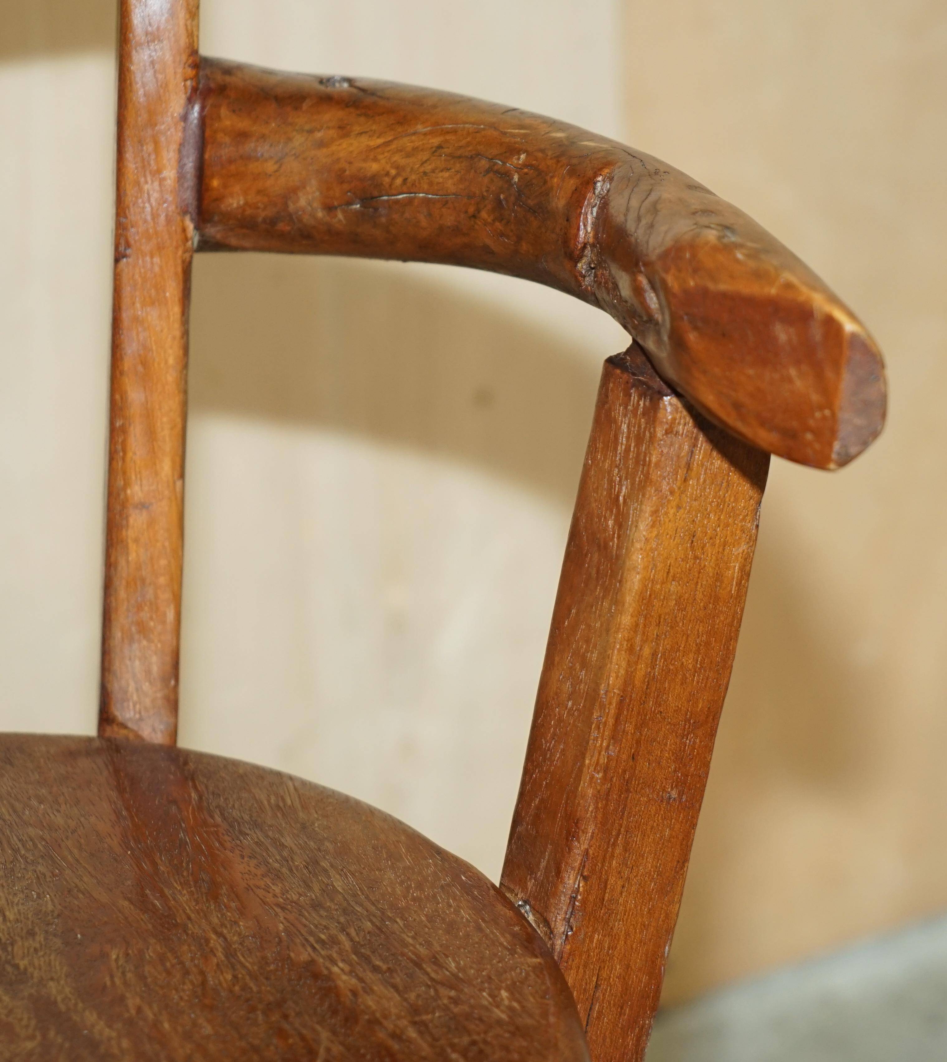 Antique captain's swivel chair on a draft horse wheel from around 1760.