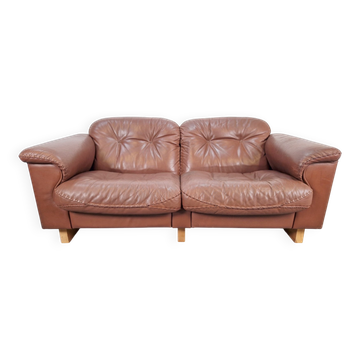 DS101 Two-Seater Sofa in Leather from de Sede, 1970s