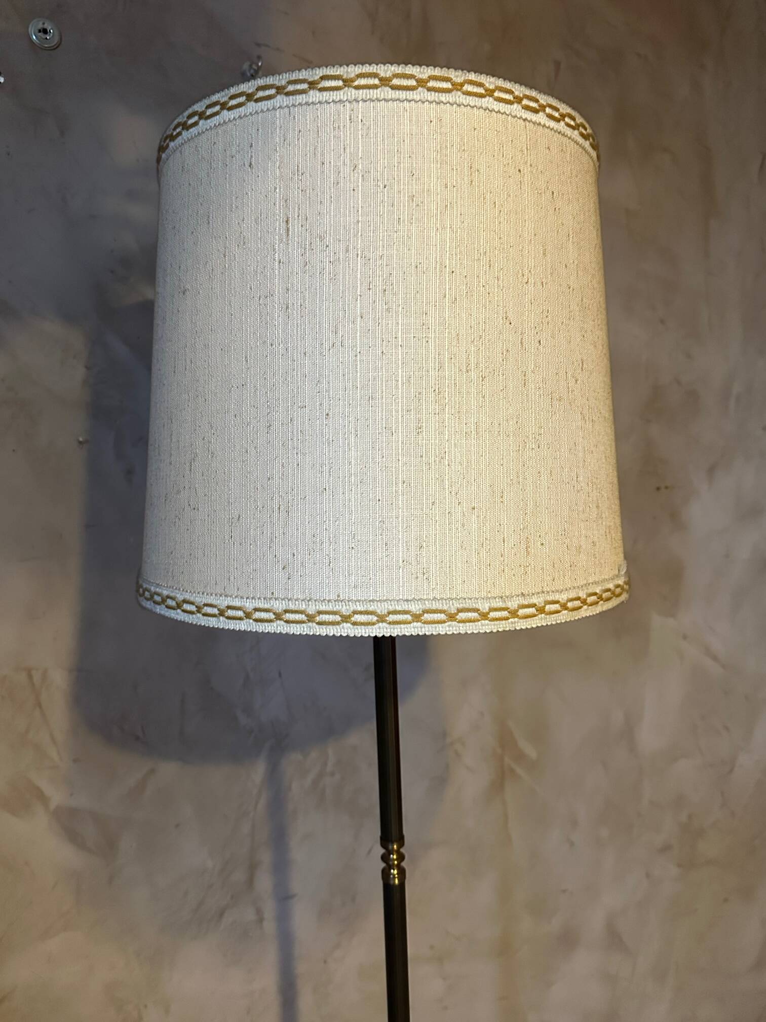 Brass and metal floor lamp