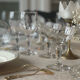 3 glass and brass candle holders