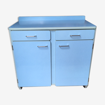 Buffet années 60 en formica bleu