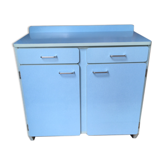 Buffet années 60 en formica bleu