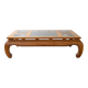 Coffee table in solid cherry wood with glass tops.