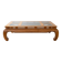 Coffee table in solid cherry wood with glass tops.