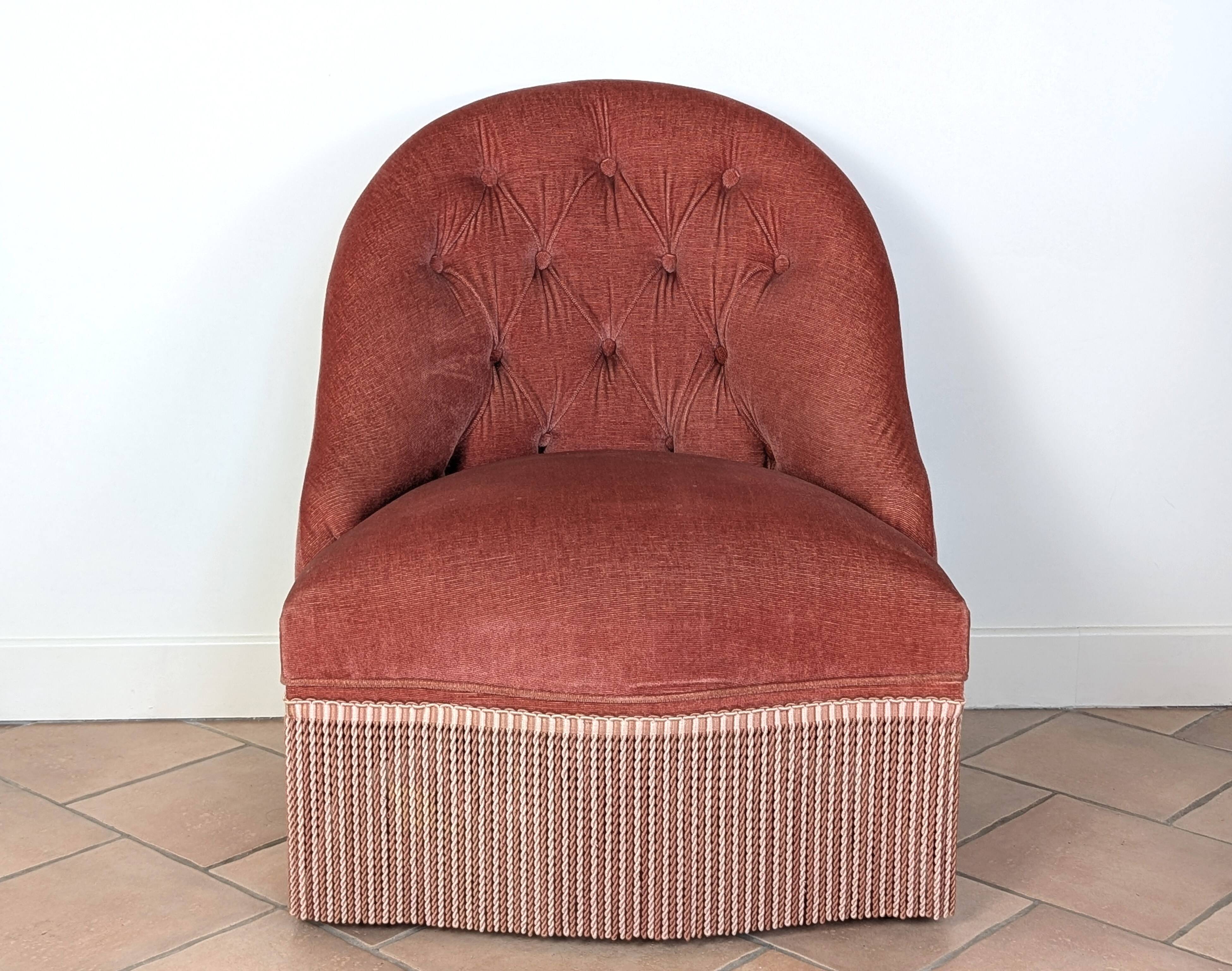 Velvet frog armchair