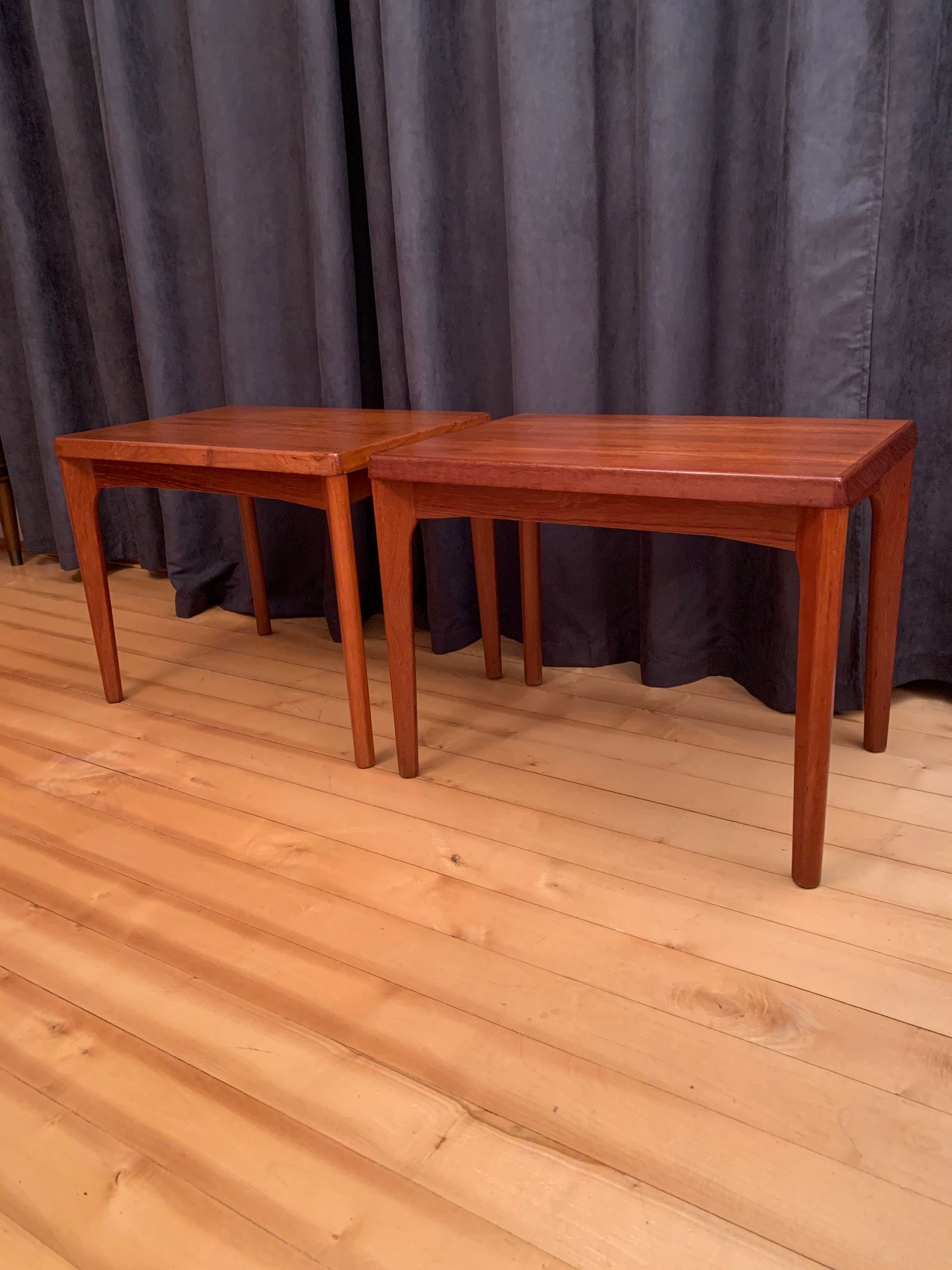 Pair of side tables by Henning Kjaernulf, Vejle Møbelfabrik, Denmark, 1960s
