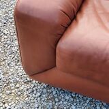 Pair of armchairs and De Sede sofa in cognac leather from the 70s/80s