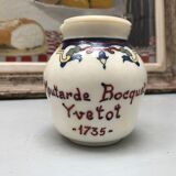 Mustard pot bocquet yvetot with flower pattern