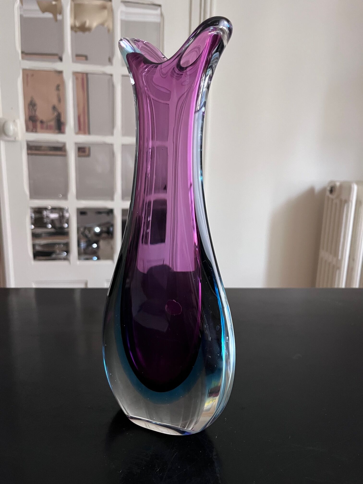 Sommerso vase in Murano glass