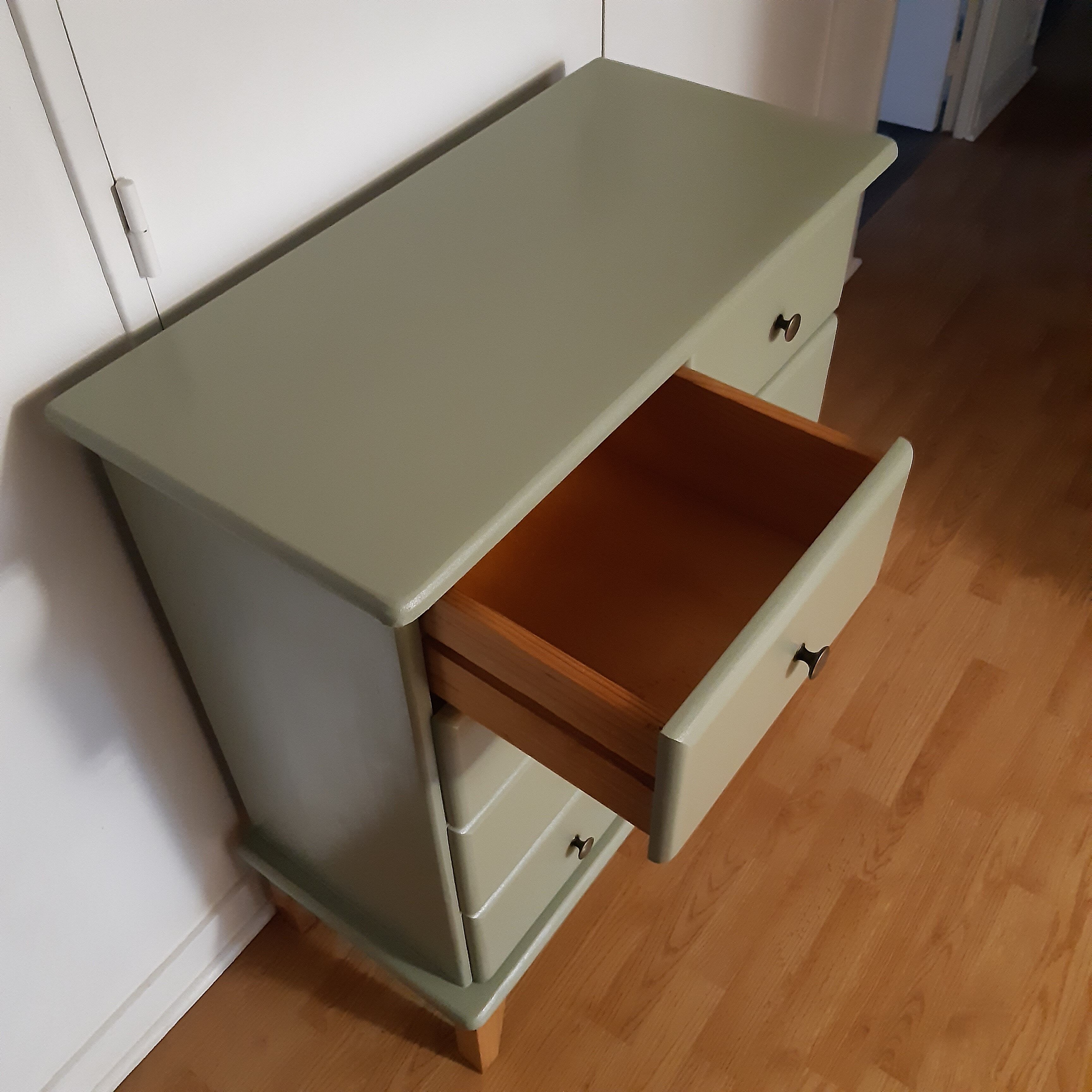 Scandinavian forest green chest of drawers