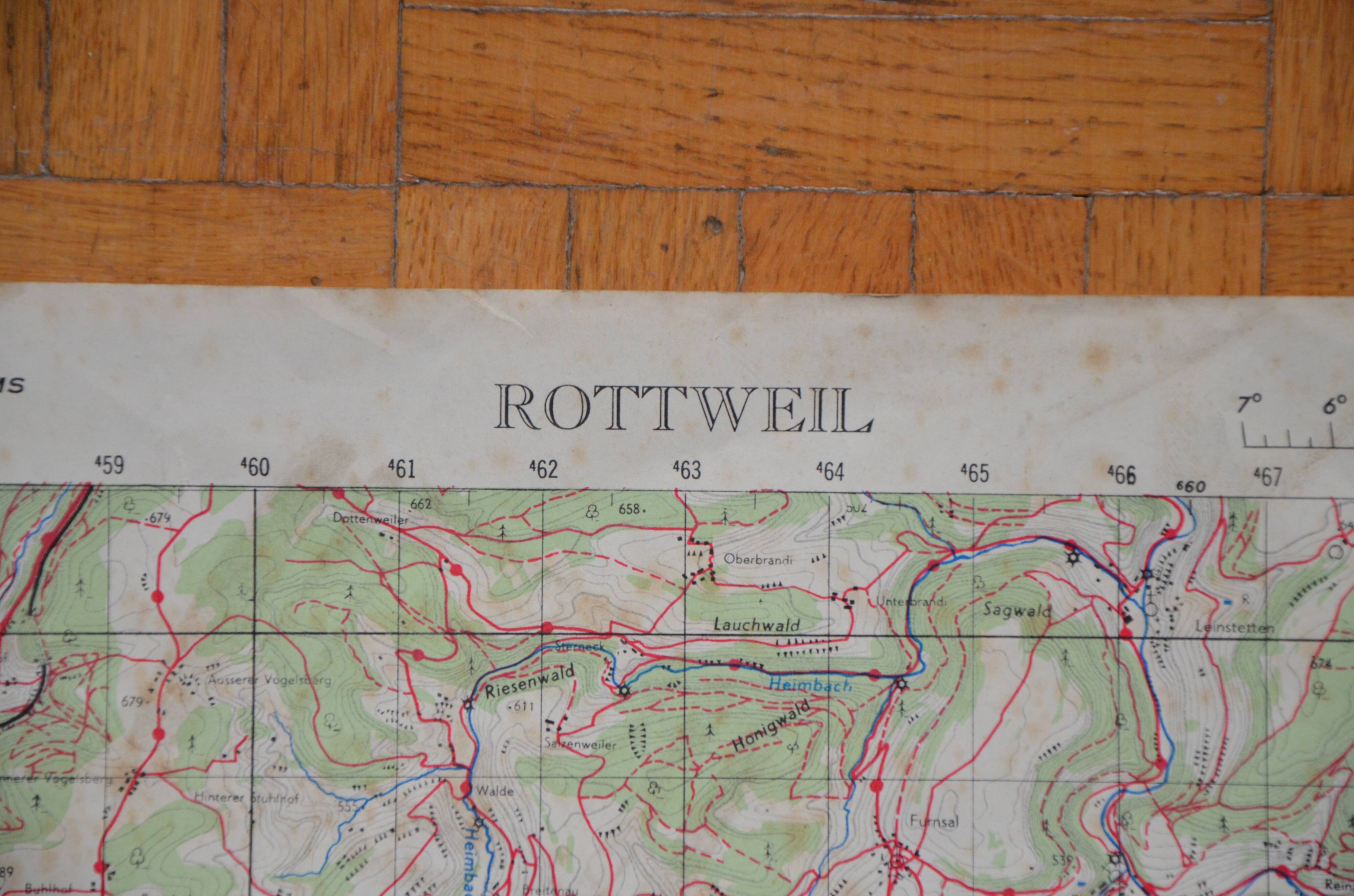 Vintage map of Rotweil Germany
