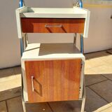 Pair of chrome boarding bedsides