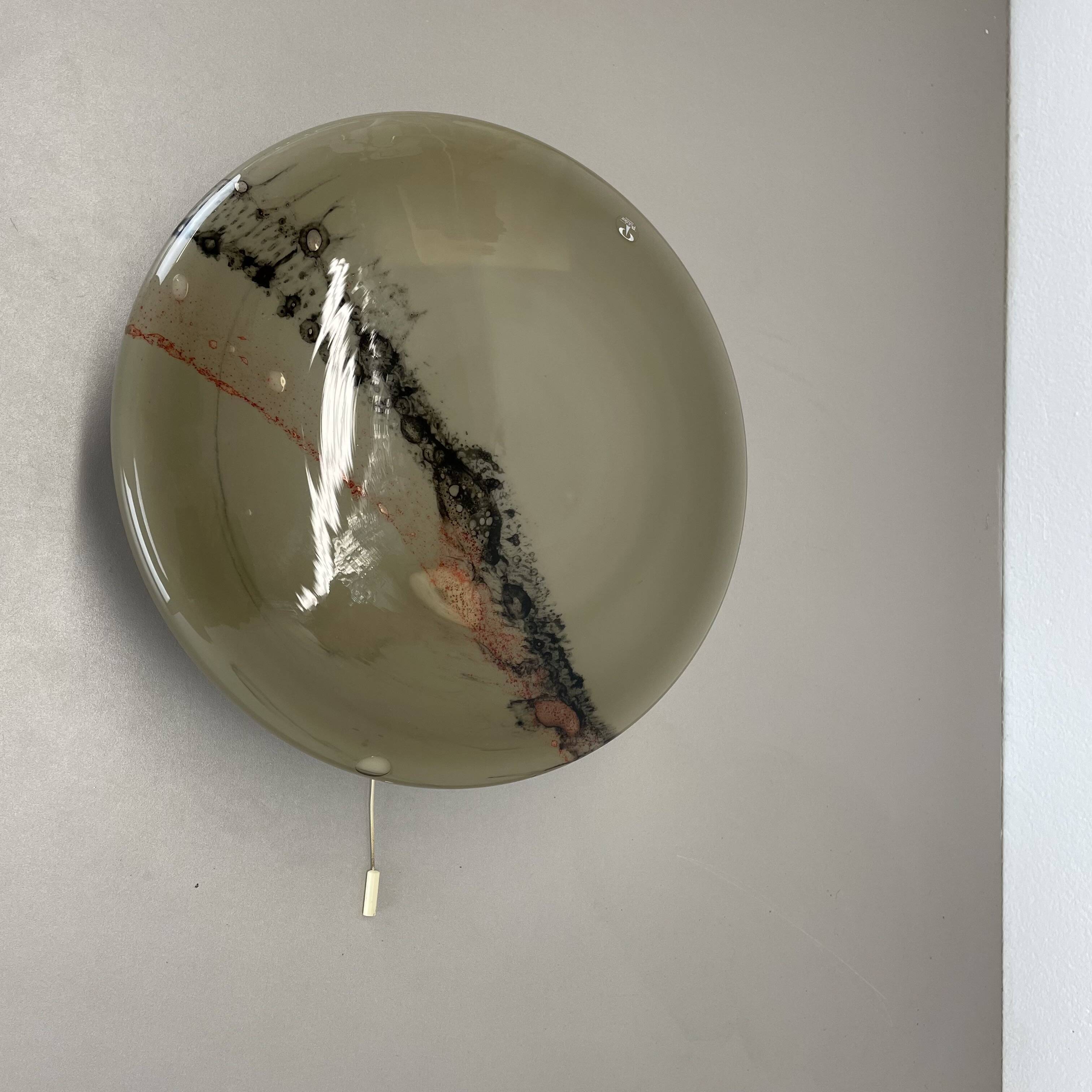 Abstract "cirrus" glass sconce wall light by peill & putzler, germany, 1980s