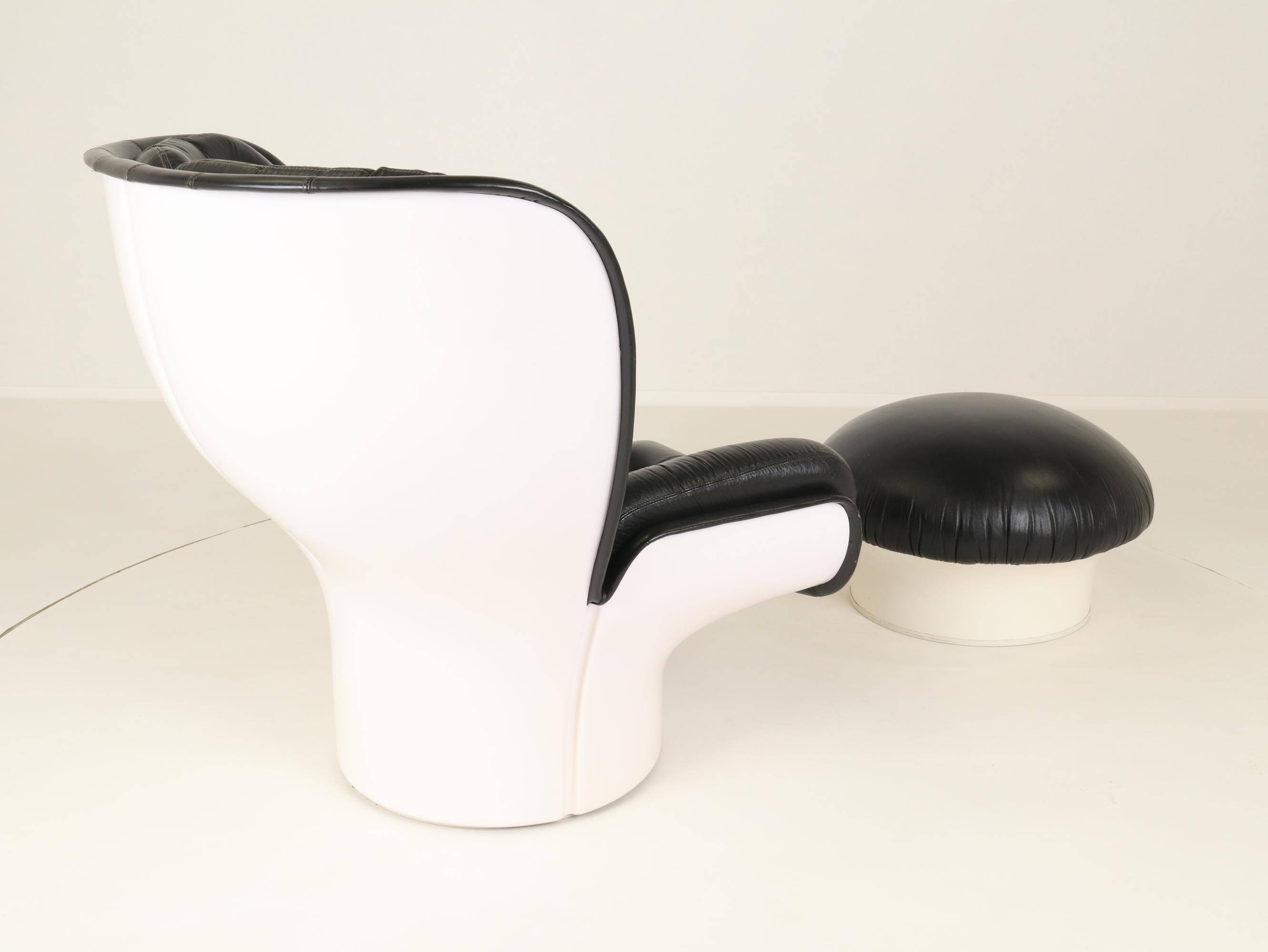 Elda Chair and Ottoman by Joe Colombo for Comfort, Italy, 1970s