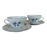 2 tasses à chocolat Winterling bleu & blanc