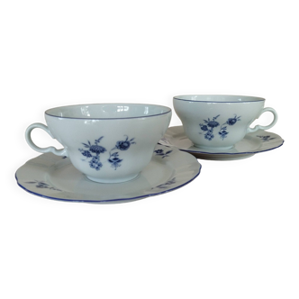 2 Winterling blue & white chocolate cups