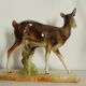 Large young chamois ceramic trinket