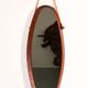 Mid-century Italian oval mirror in curved teak, rope and leather, 1960s