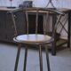 Industrial stool with oak seat, 1960s