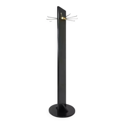 Portemanteau pivotant en bois laqué noir et laiton