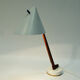 White metal and teak table lamp B54, Hans Agne Jakobsson 1950s Sweden