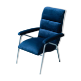 Armchair velvet blue metal light blue 60s vintage