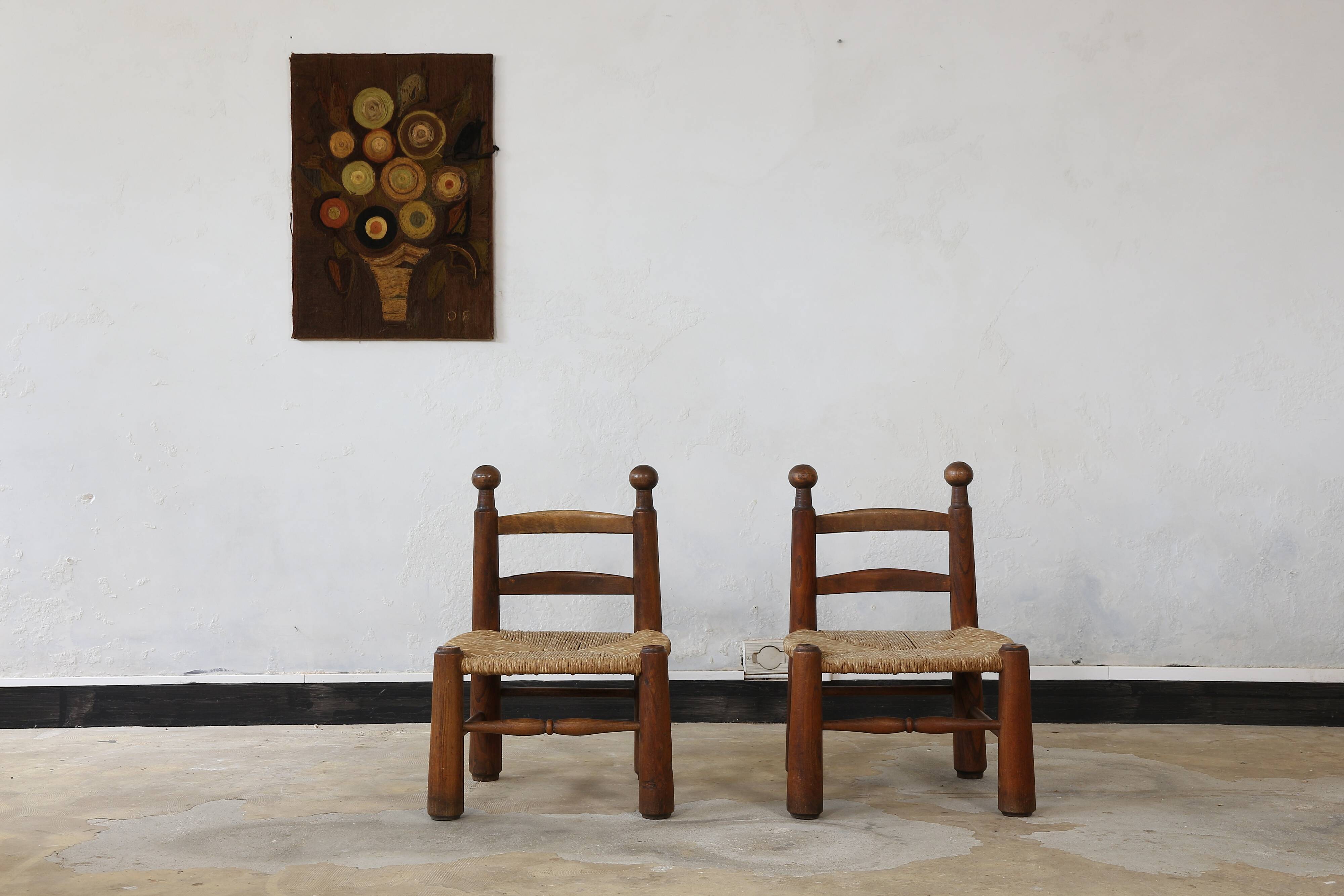 Chaise paillé  Charles Dudouyt