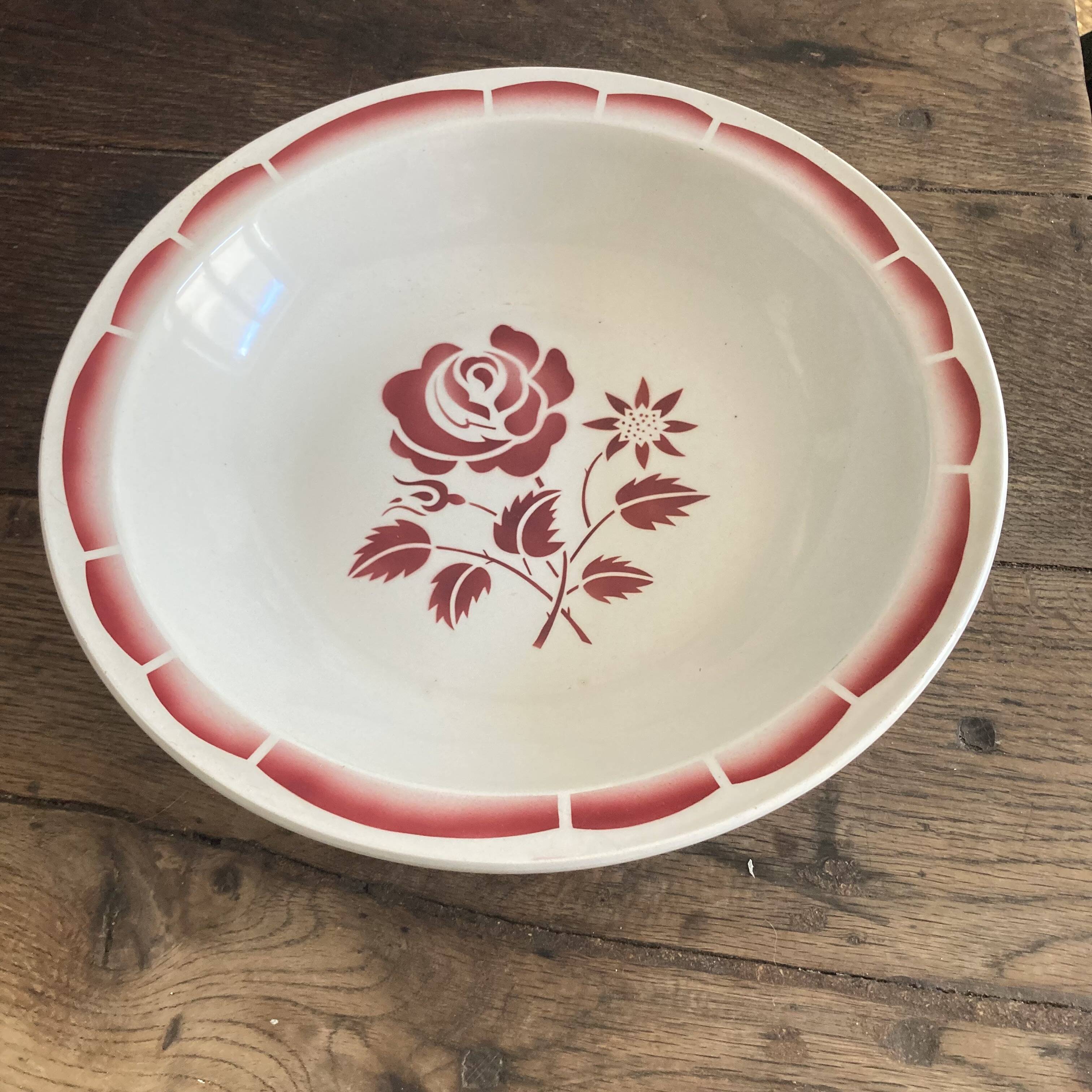 Antique flowered hollow dish