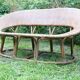 Rattan and wicker bench, vintage