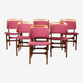 6 chaises de salle à manger en teck midcentury danemark
