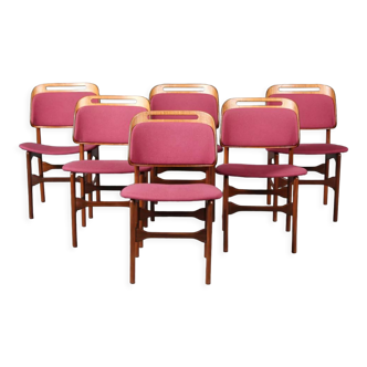 6 chaises de salle à manger en teck midcentury danemark