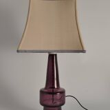 Mid-Century Modern Purple Chrystal Glass Table Lamp by Kosta 1960s