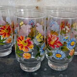 Set of 6 orangeade flower glasses