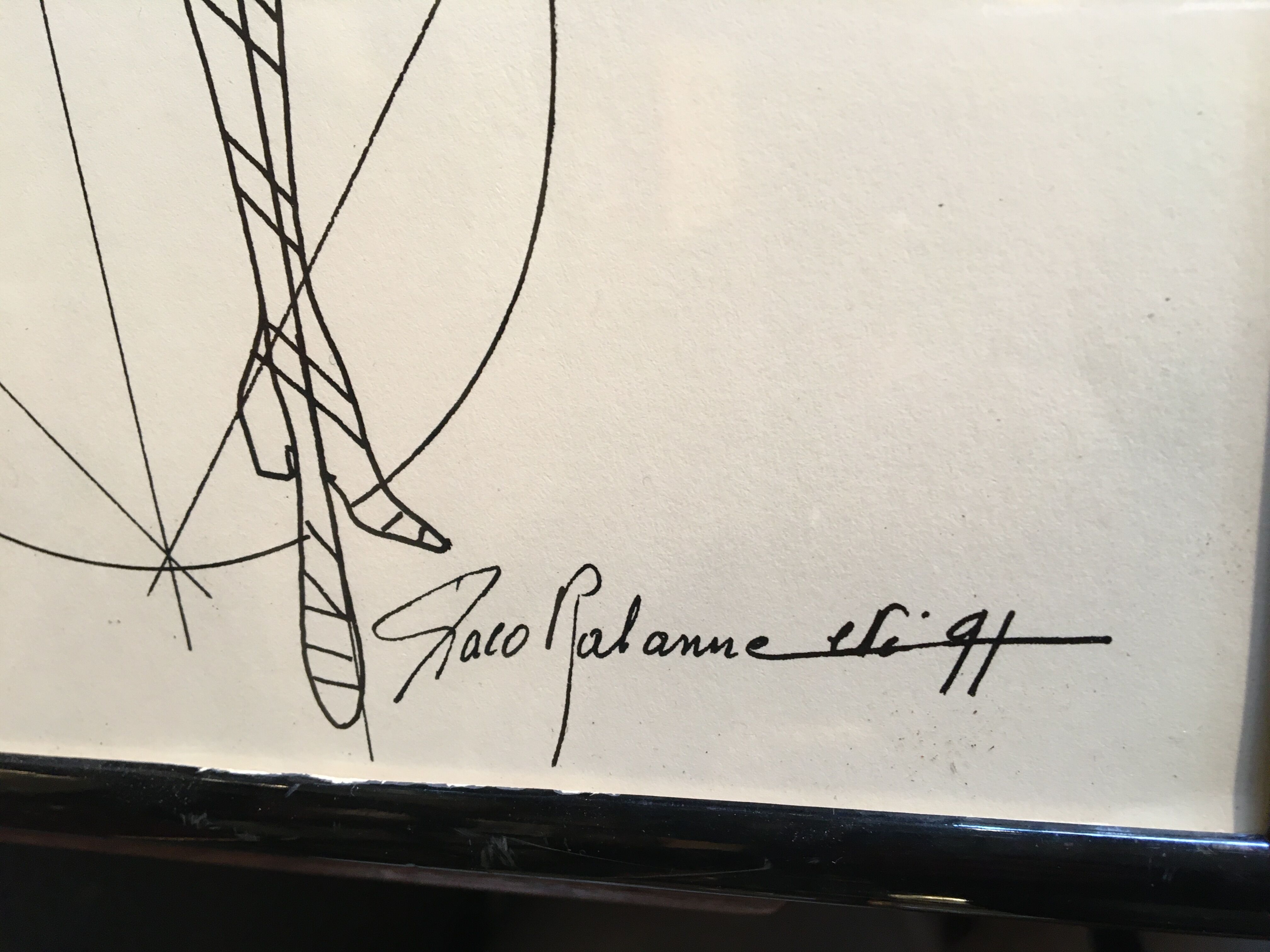 Lot of 2 framed fashion illustrations Paco Rabanne