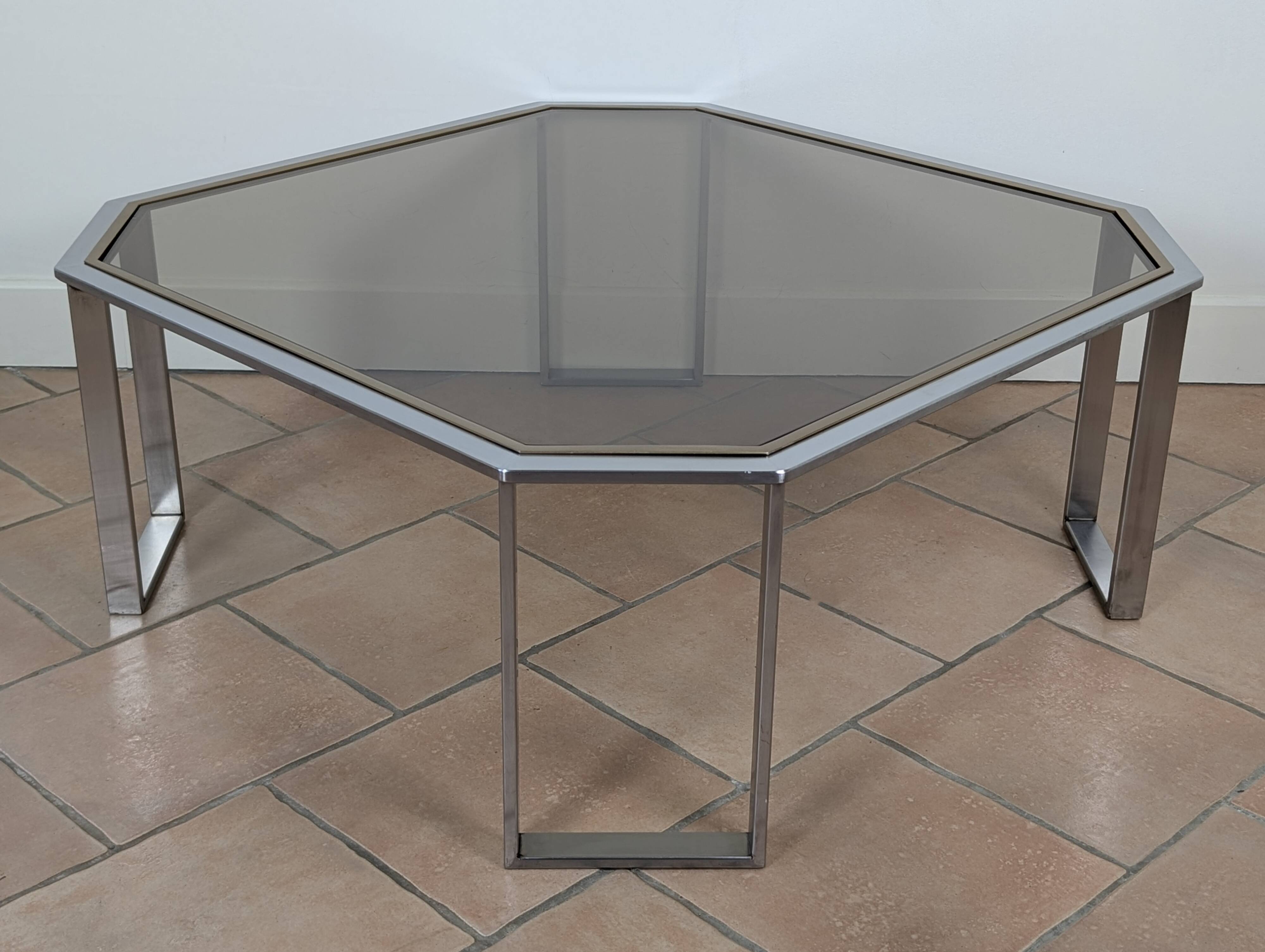Table basse verre fumé