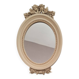 Miroir en bakélite beige
