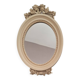 Beige Bakelite mirror
