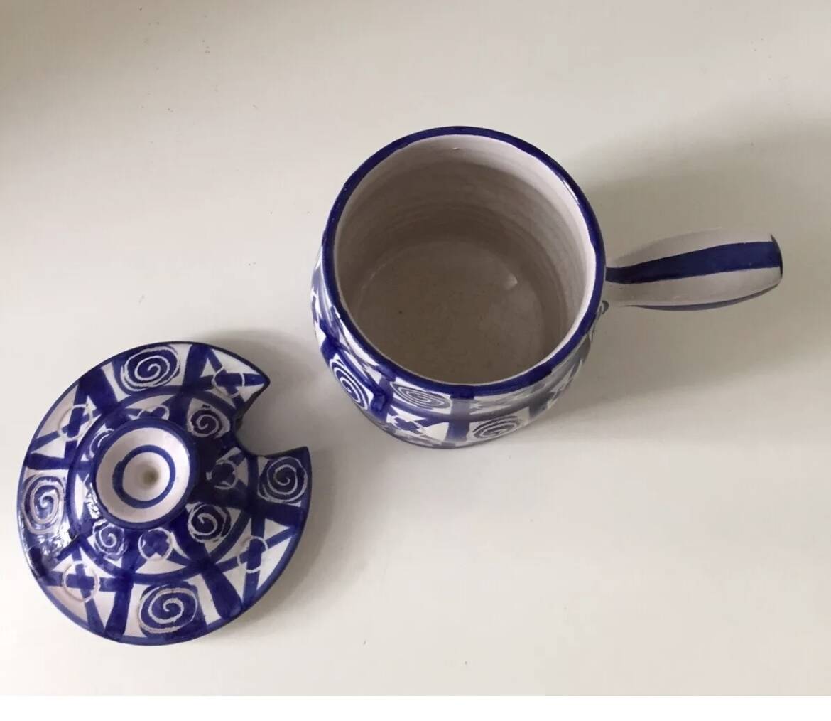 Pot céramique Robert Picault bleu Vallauris