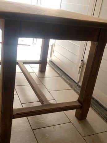 Solid oak table, handcrafted.