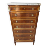 Louis XVI chest of drawers in mahogany with marble