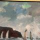 Original Swedish Oil on Canvas – “Coastal Village” by Eric Lo – Signed – Vintage & Framed