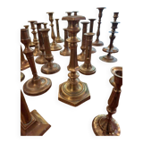 set of 30 candlesticks and candlesticks in gilded brass